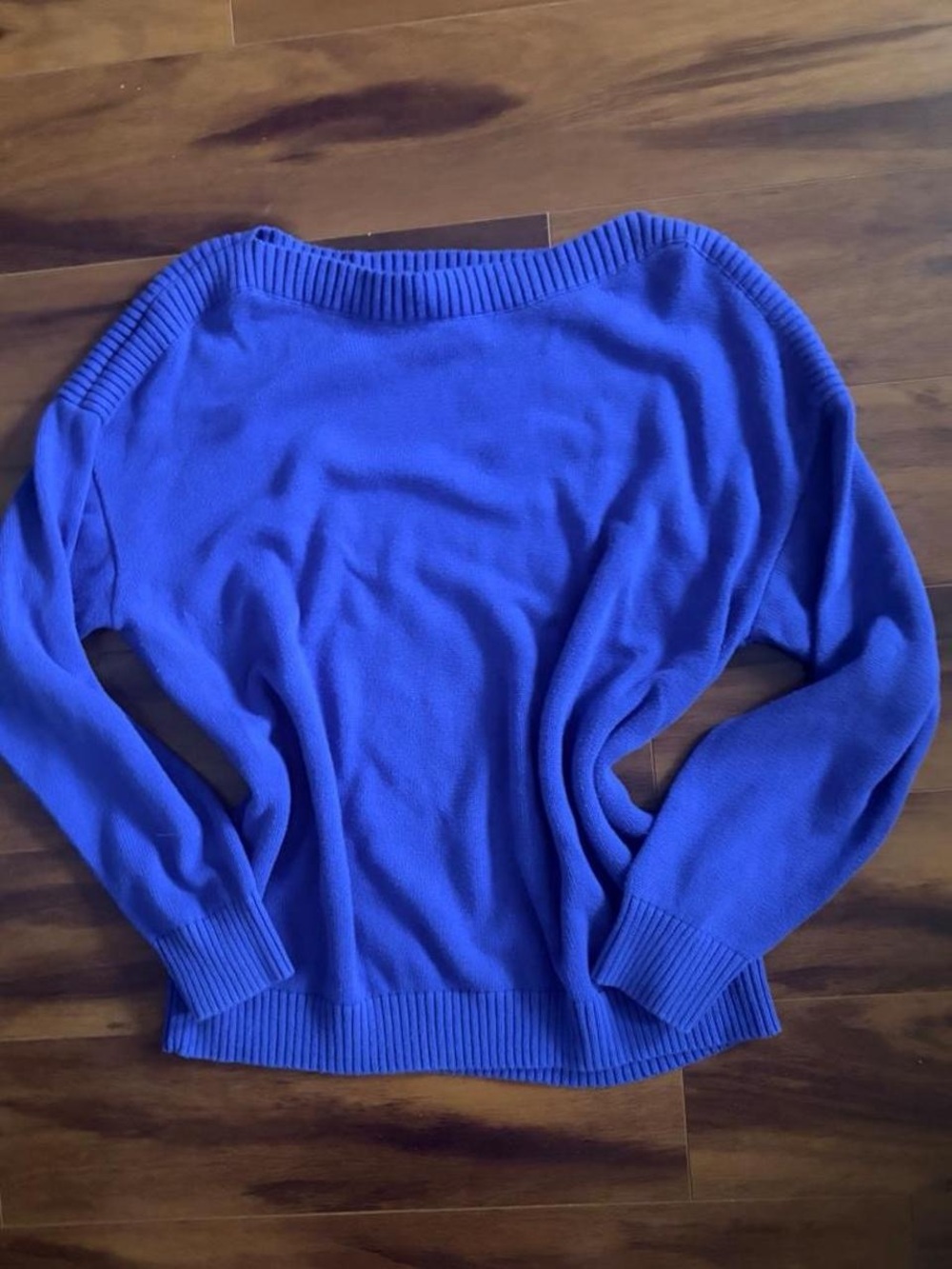 LOFT Bright Cobalt Blue Boatneck Sweater